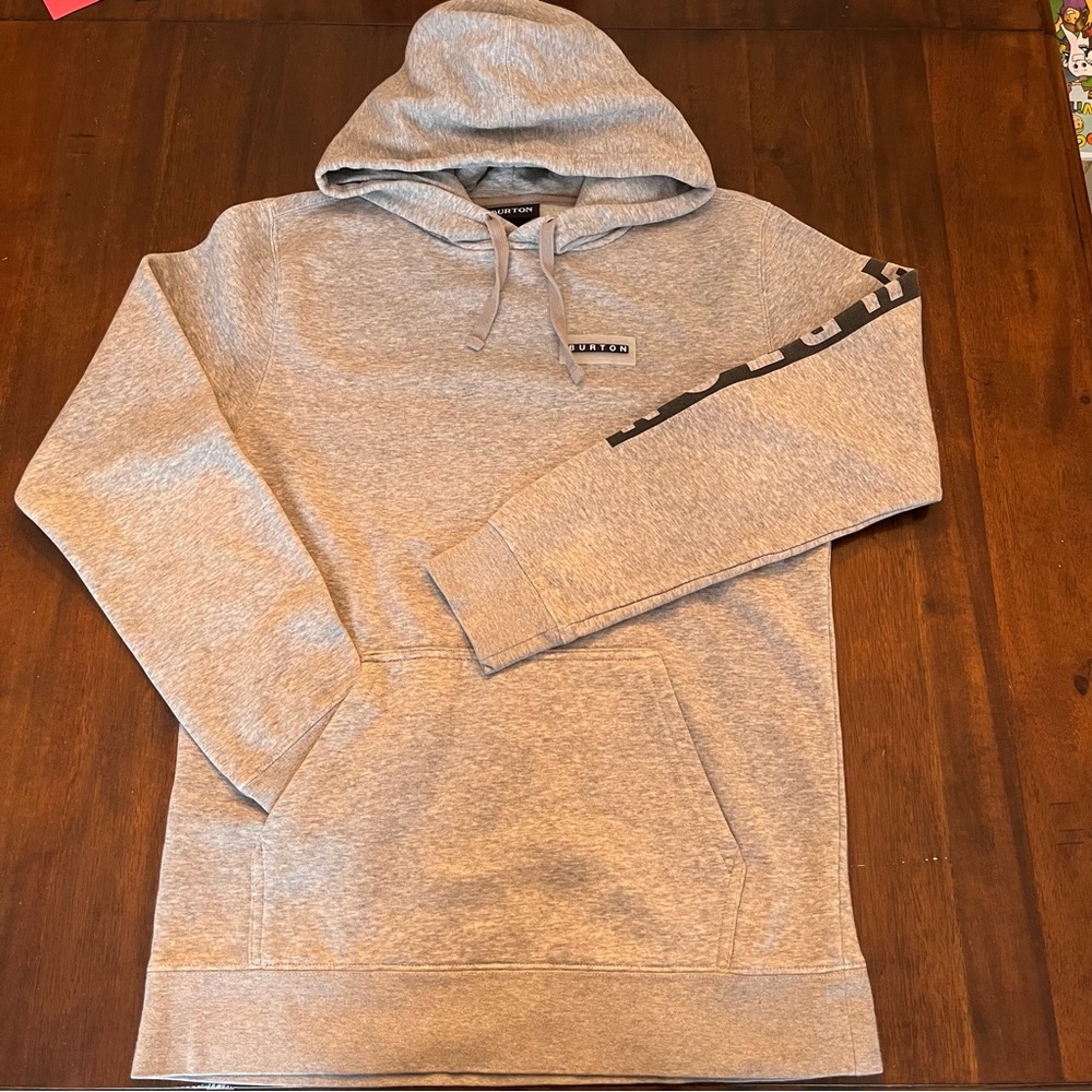 Burton Men’s Gray Heather Snowboarding Logo Hoodie Size S Outdoor Winter Sports